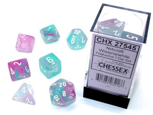 CHX 20545 (Nebula Wisteria/White Mini-Polyhedral 7Die Set)