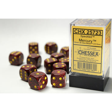 CHX 25723 (12 Mercury 16mm d6 Dice Block)