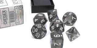 CHX 23078 (Translucent Smoke/White polyhedral 7-die set)