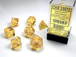 CHX 23072 (Yellow/White Translucent polyhedral 7-die set)