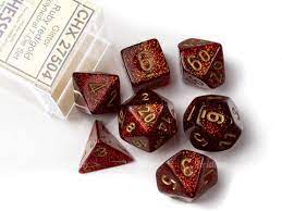 CHX 27504 (Glitter Ruby Red/Gold Polyhedral 7-Die Set)