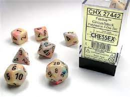 CHX 27442 (Festive Circus/Black Polyhedral 7-Die Set)