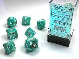 CHX 27403 (Marble Oxi-Copper/White Polyhedral 7-Die Set)