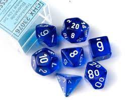 CHX 23076 (Blue/white polyhedral 7-dice set)